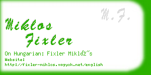 miklos fixler business card